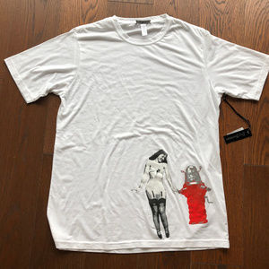 White T Shirt by Faye Bentahar Size Large, nwt